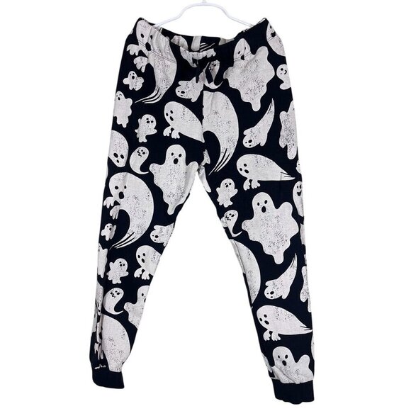 H&M Ghost Joggers 8 Black Festive Holiday Halloween Classic Retro Preppy Modern - Picture 1 of 8